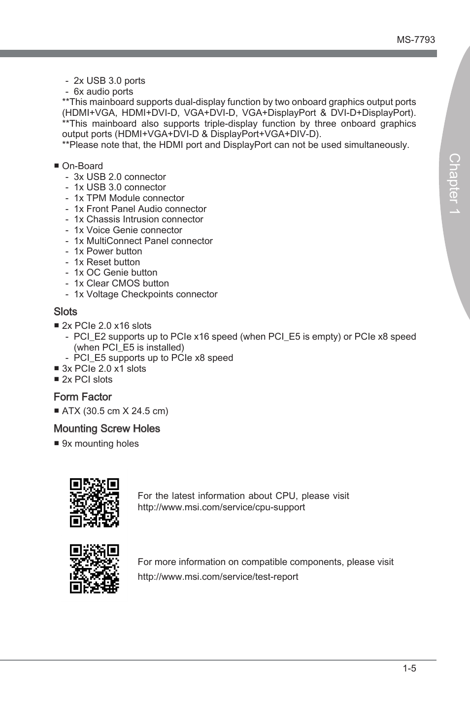Chapter 1 | MSI FM2-A85XA-G43 User Manual | Page 17 / 86