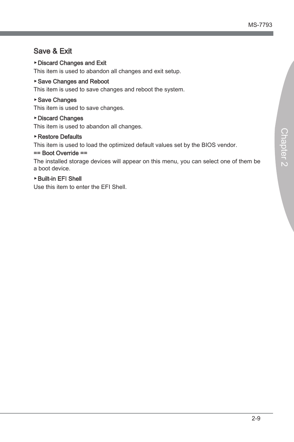 Chapter 2, Save & ext | MSI FM2-A85XA-G43 User Manual | Page 55 / 86