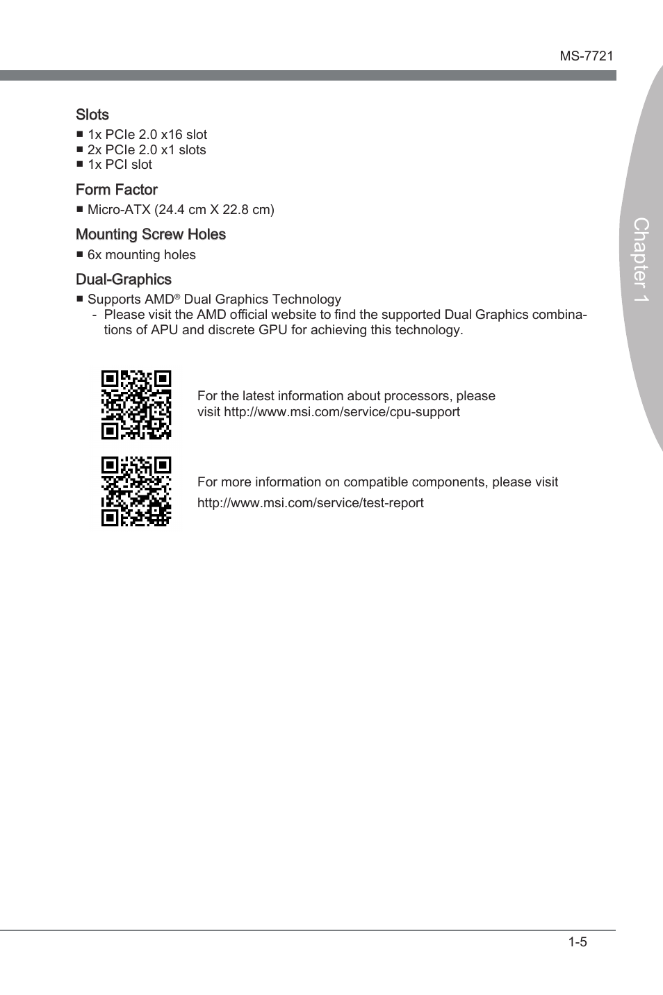 Chapter 1 | MSI FM2-A55M-E35 User Manual | Page 17 / 86