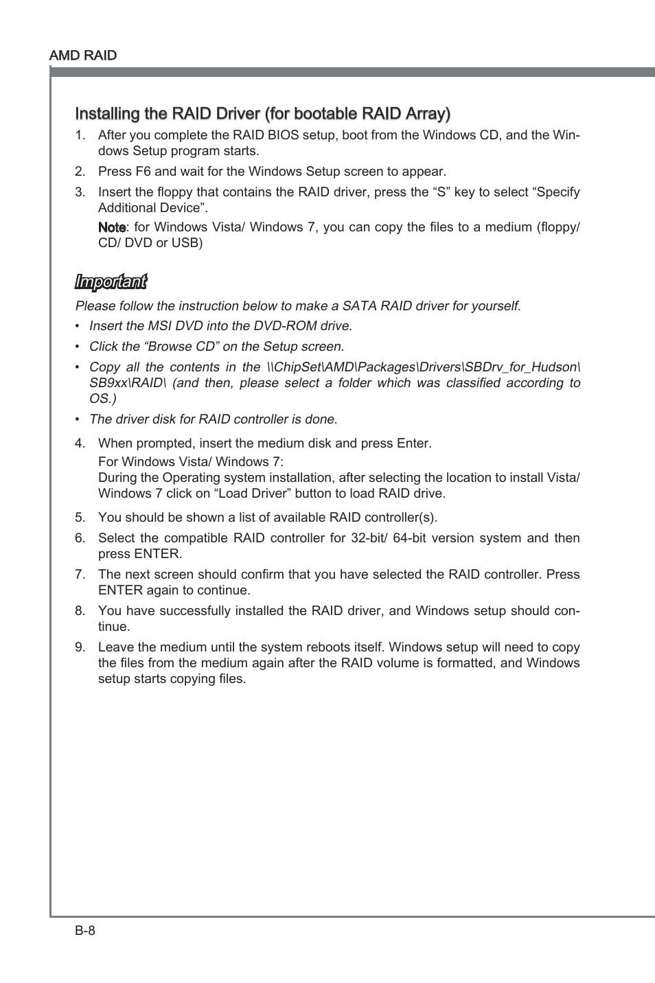 Important | MSI FM2-A55M-E35 User Manual | Page 76 / 86