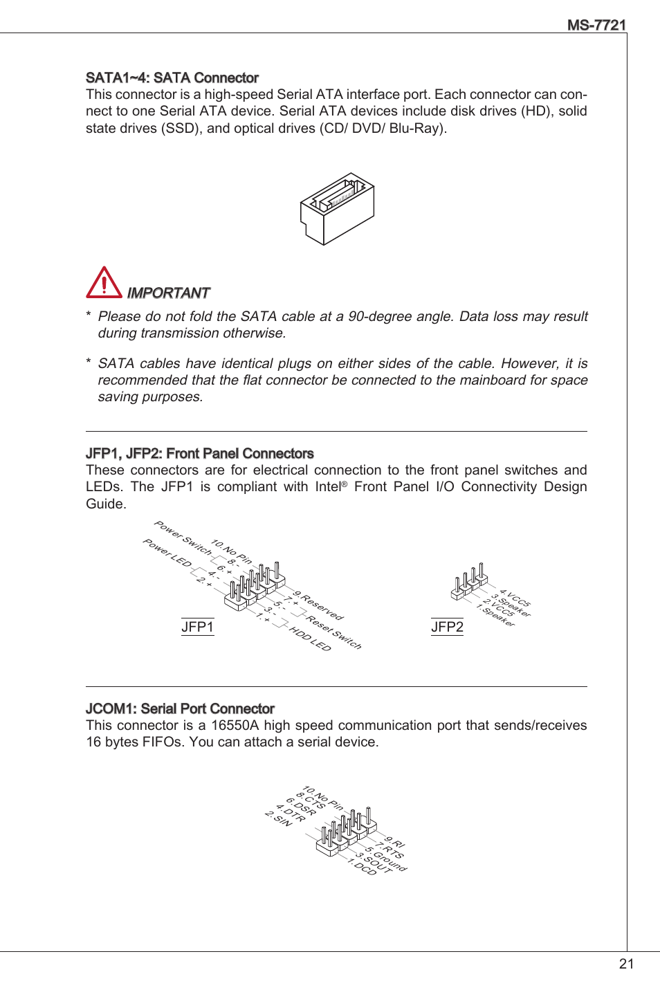 Front panel i/o connectivity design guide | MSI FM2-A55M-E33 User Manual | Page 21 / 204