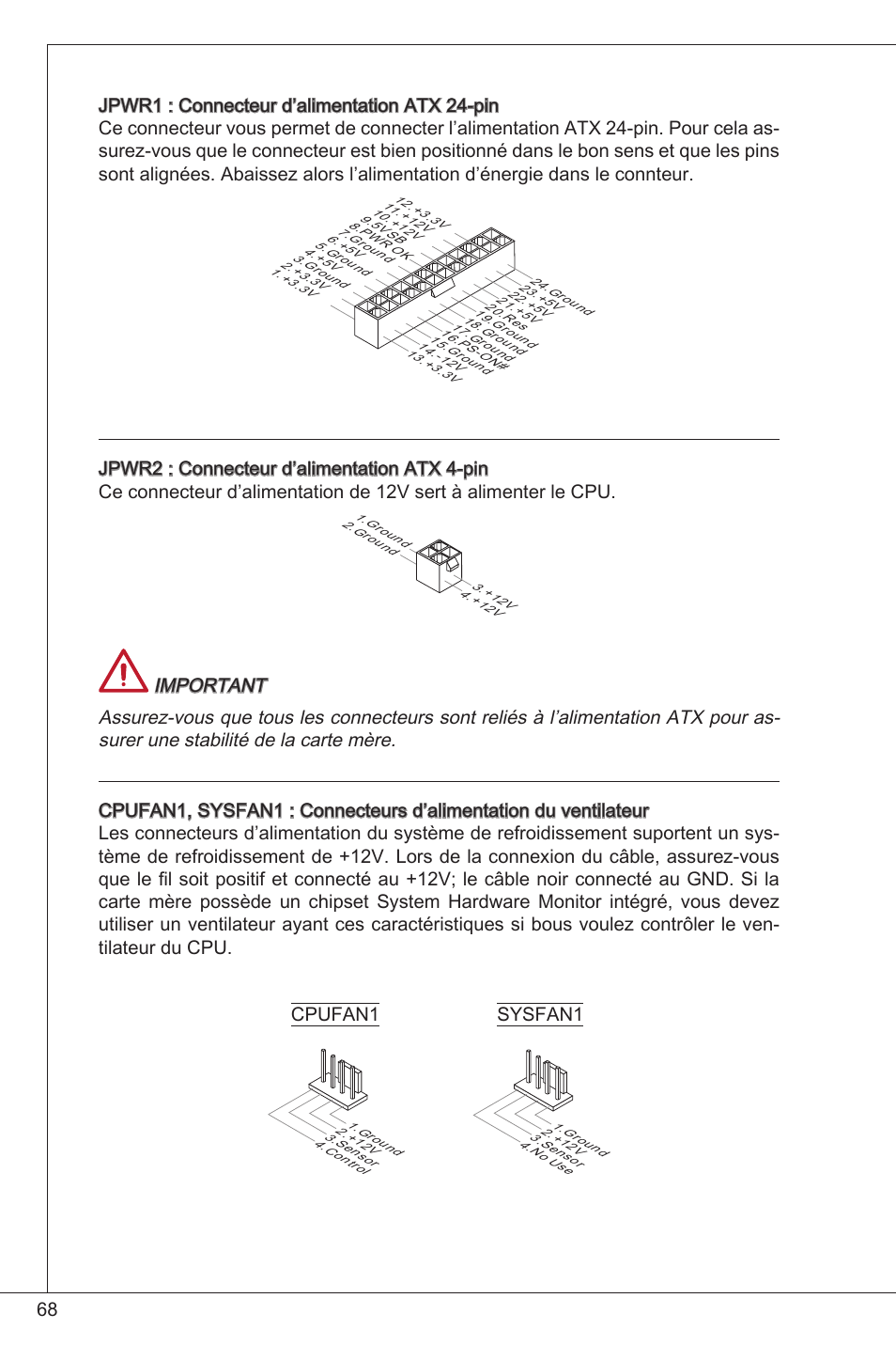 Cpufan, Sysfan | MSI FM2-A55M-E33 User Manual | Page 68 / 204