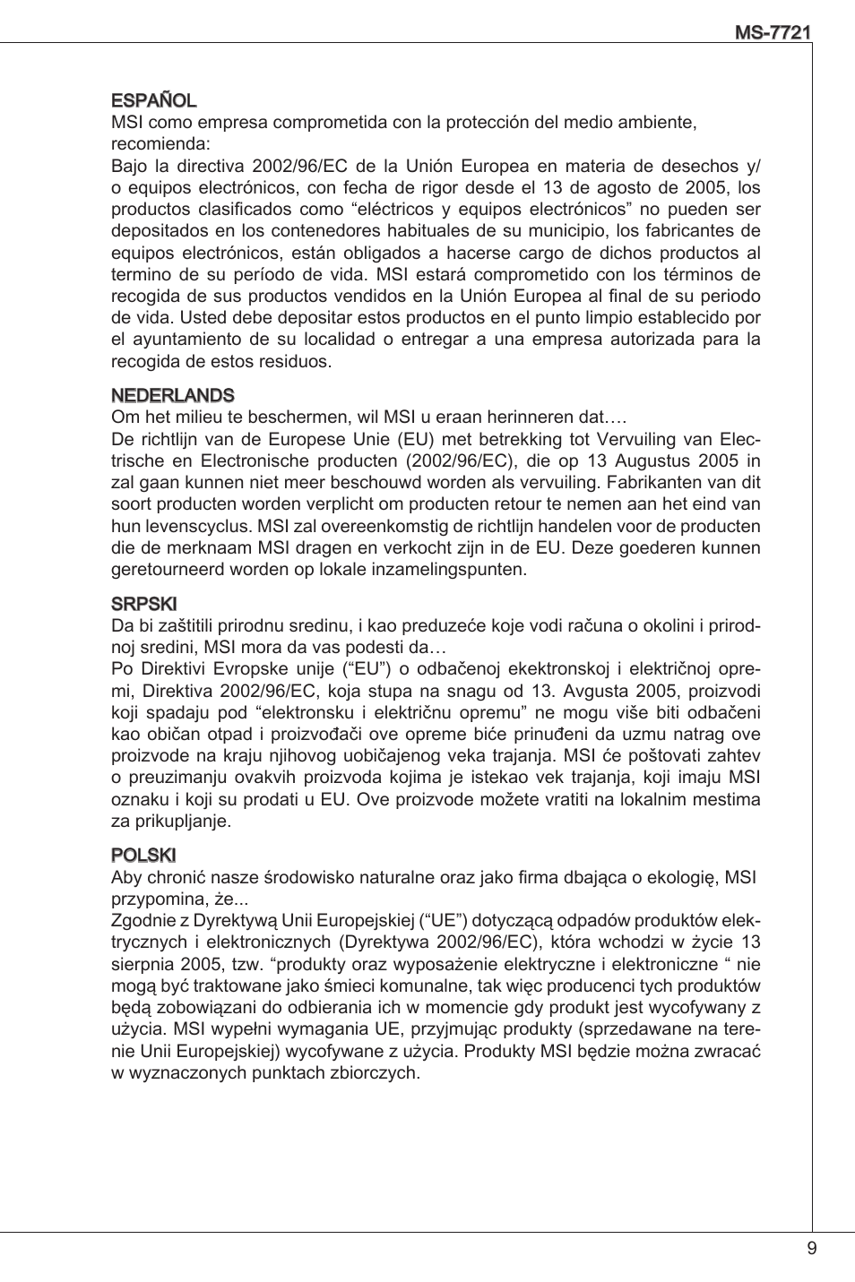 MSI FM2-A55M-E33 User Manual | Page 9 / 204