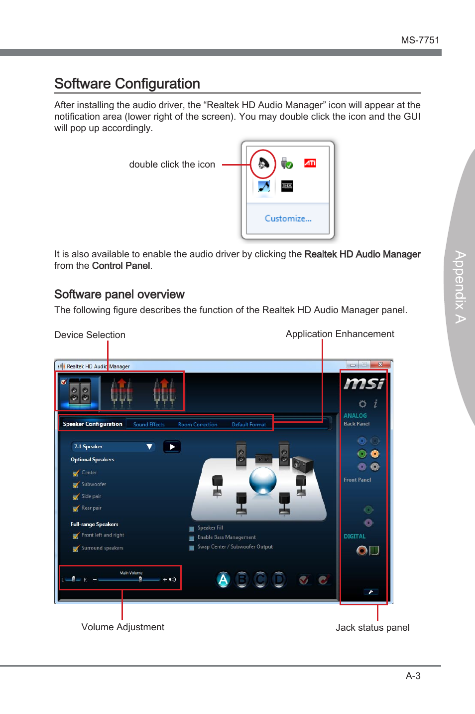 Software configuration, Append x a software configuraton | MSI Z77A-GD65 User Manual | Page 75 / 94