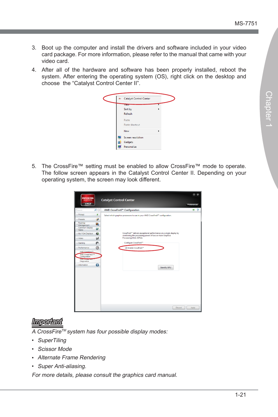 Chapter 1, Important | MSI Z77A-GD55 User Manual | Page 31 / 90