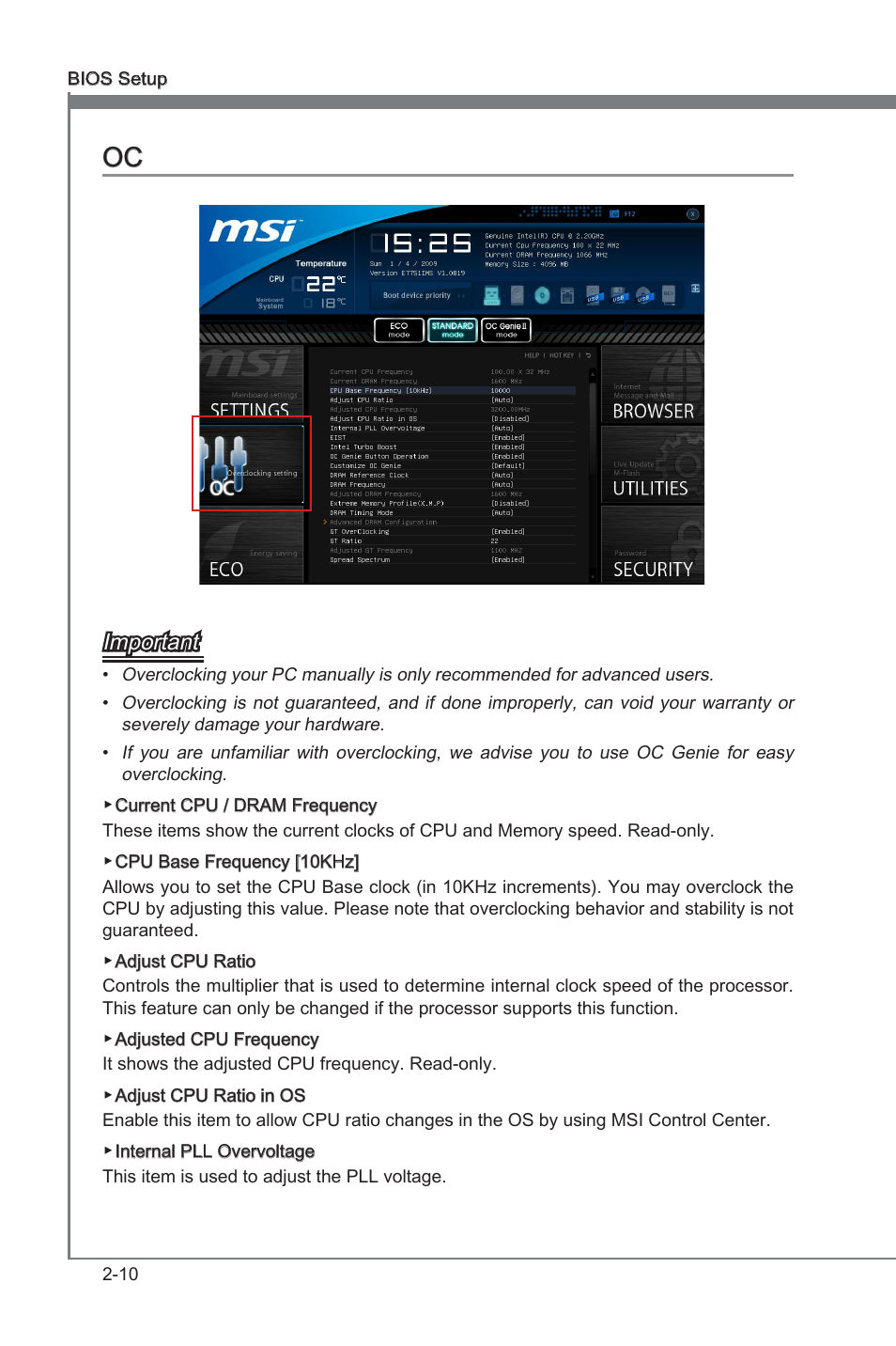 Oc -10, Important | MSI Z77A-GD55 User Manual | Page 56 / 90