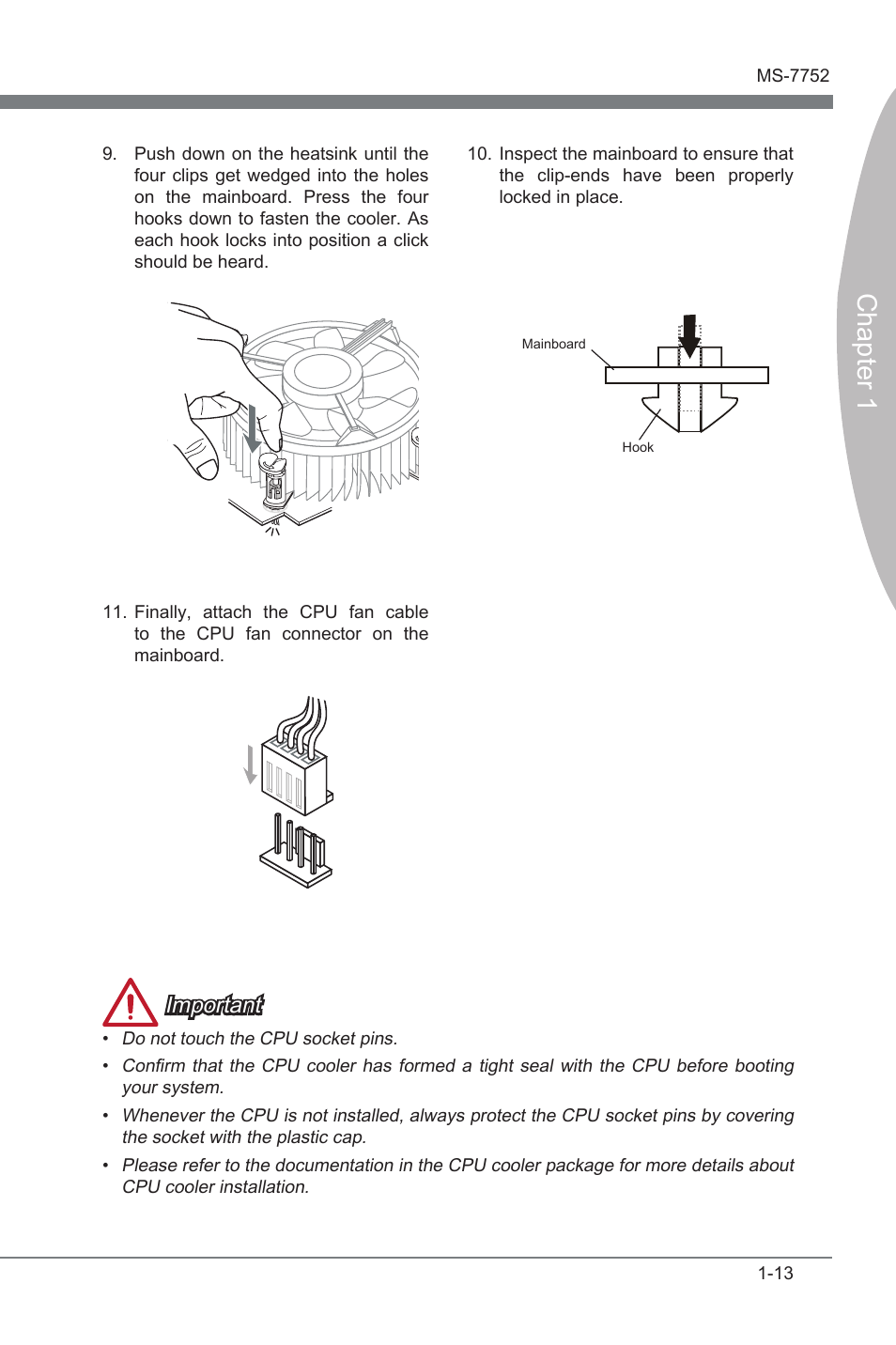 Chapter 1, Important | MSI Z77A-G45 Thunderbolt User Manual | Page 25 / 96