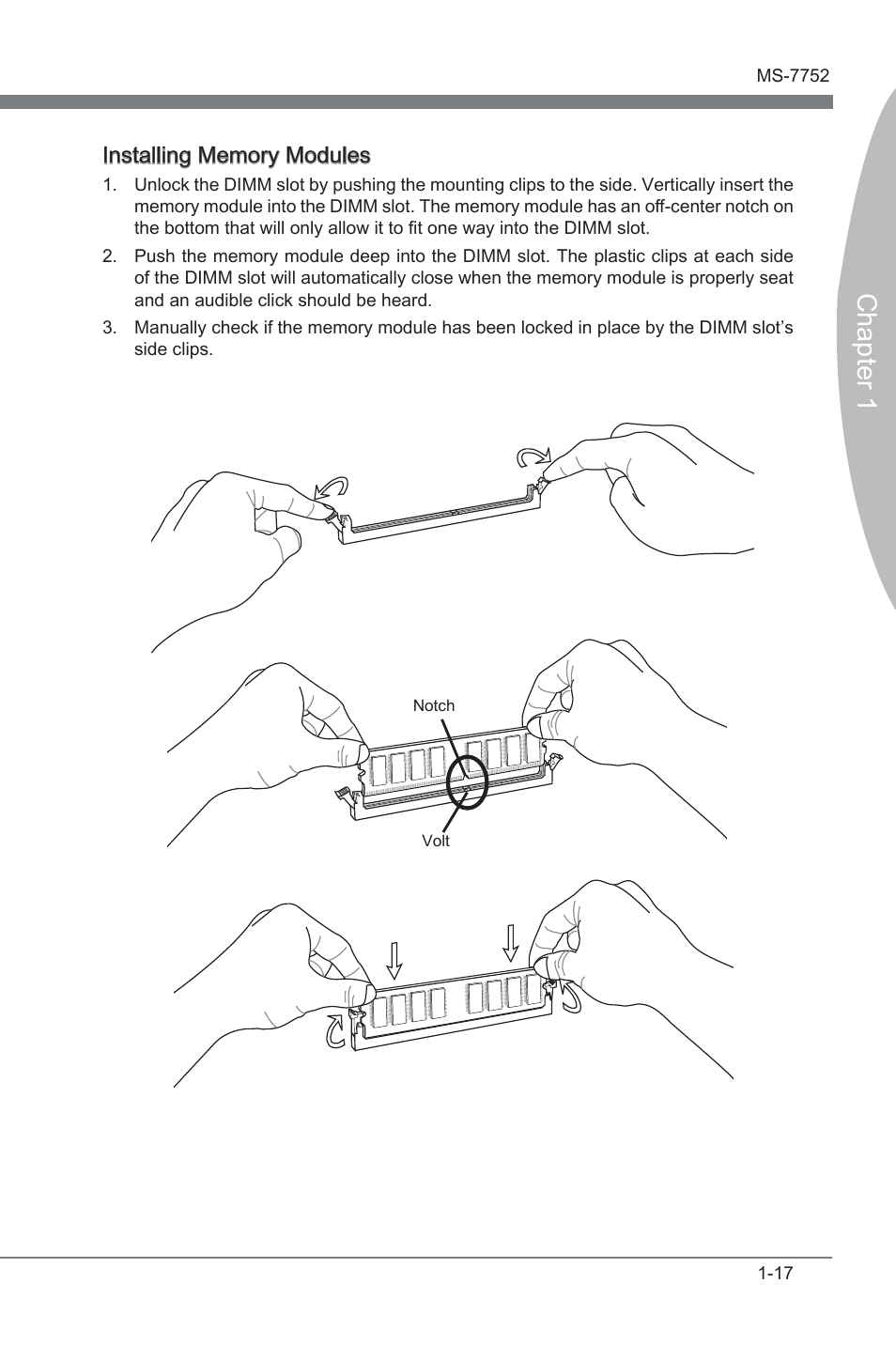 Chapter 1 | MSI Z77A-G45 Thunderbolt User Manual | Page 29 / 96