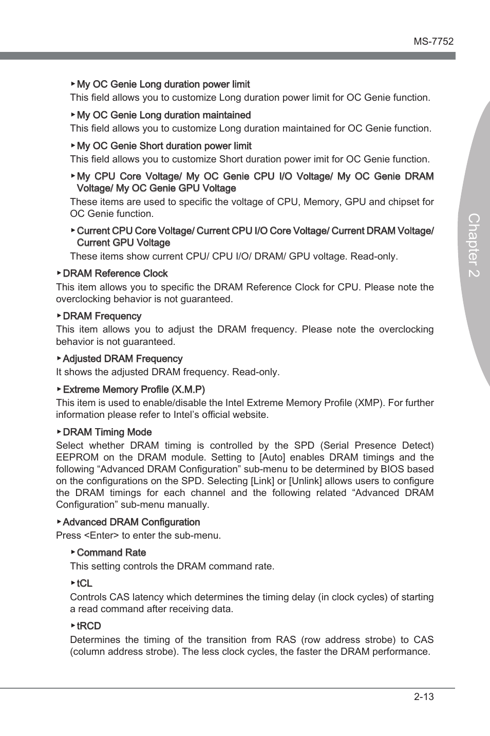 Chapter 2 | MSI Z77A-G45 Thunderbolt User Manual | Page 59 / 96