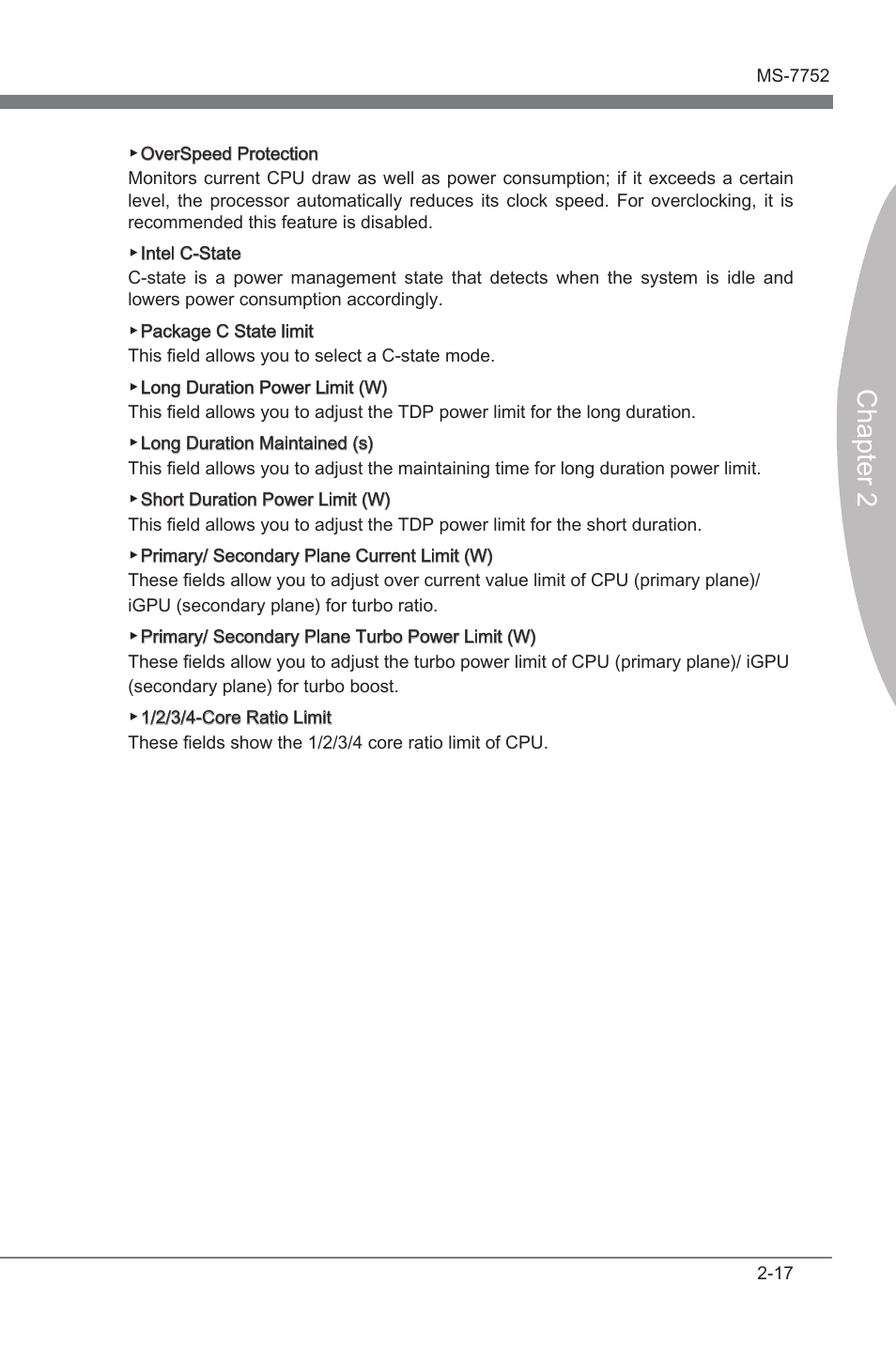 Chapter 2 | MSI Z77A-G45 Thunderbolt User Manual | Page 63 / 96