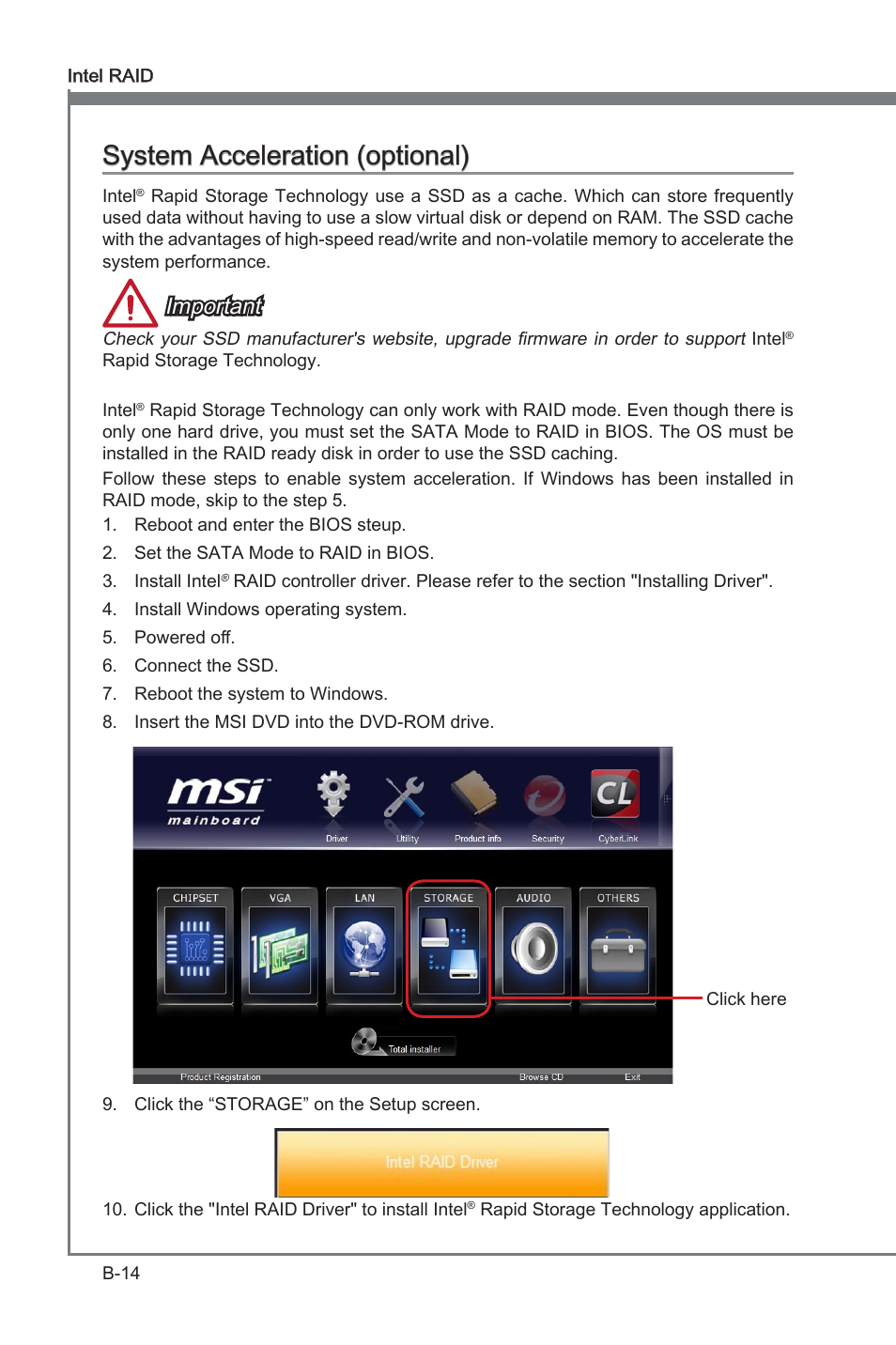 System acceleraton (optonal), Important | MSI Z77A-G45 Thunderbolt User Manual | Page 90 / 96