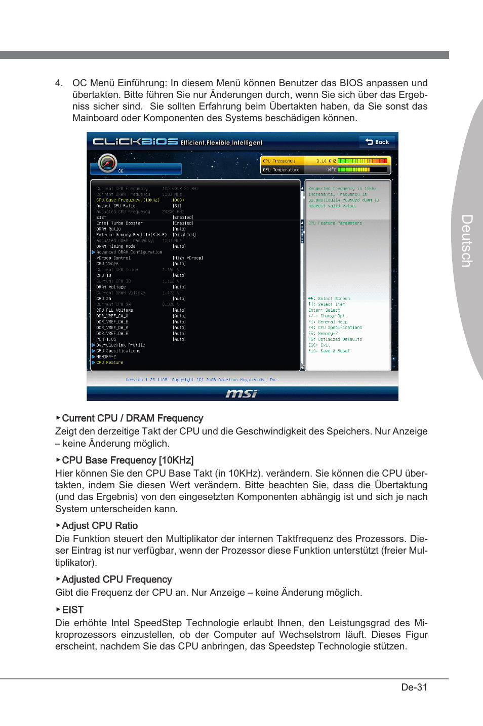 Deutsch | MSI P67A-GD53 (B3) User Manual | Page 77 / 154