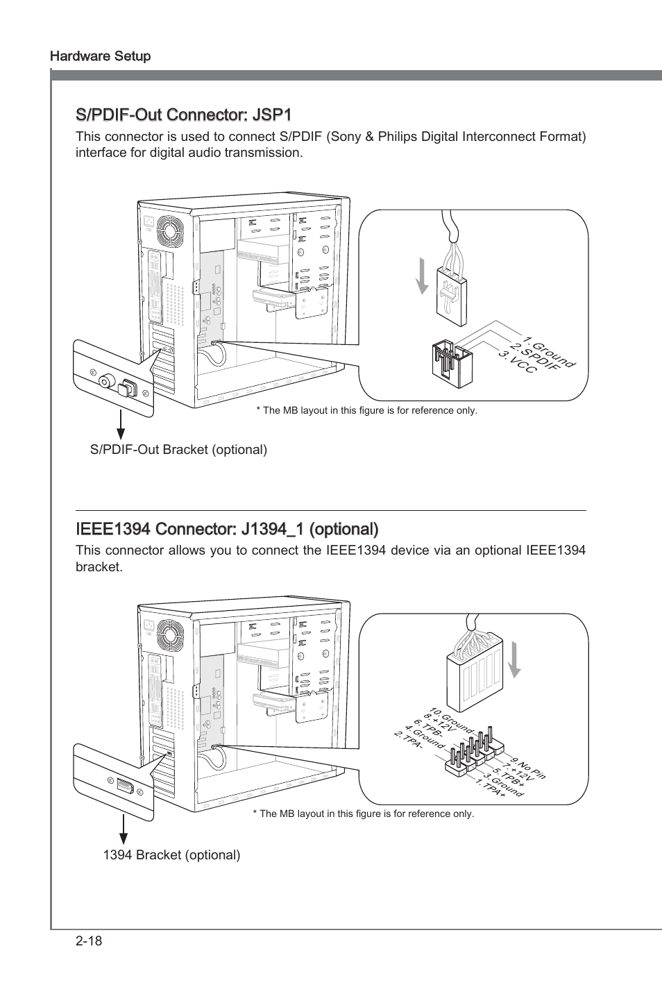 S/pdif-out connector: jsp1 | MSI P67A-C43 (B3) User Manual | Page 34 / 82