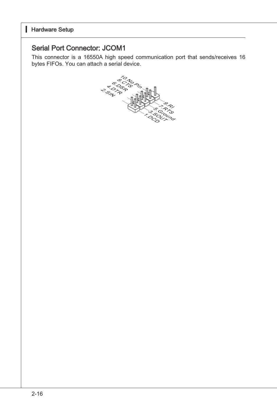 Seral port connector: jcom1 | MSI 785GT-E63 User Manual | Page 32 / 106