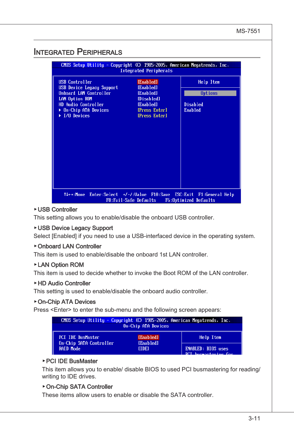 Integrated peripherals, Integrated perpherals -11 | MSI 785GT-E63 User Manual | Page 47 / 106