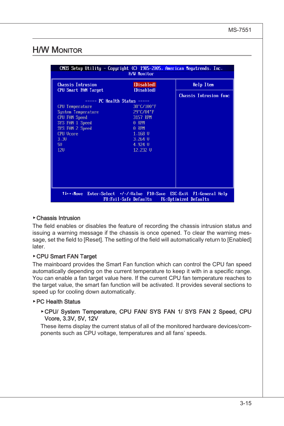 H/w monitor, H/w montor -15, H/w m | MSI 785GT-E63 User Manual | Page 51 / 106