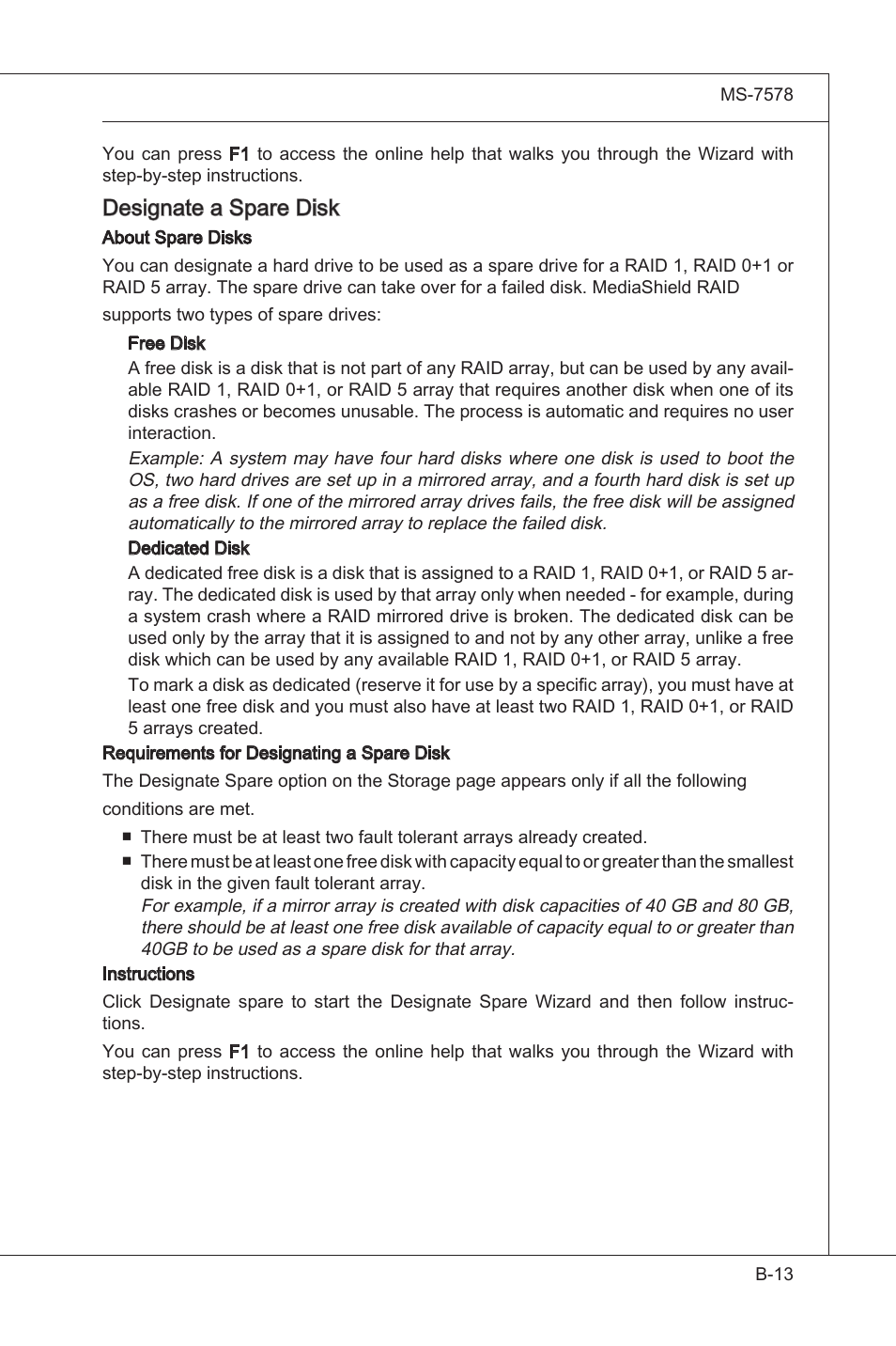 Desgnate a spare dsk | MSI NF750-G55 User Manual | Page 103 / 116