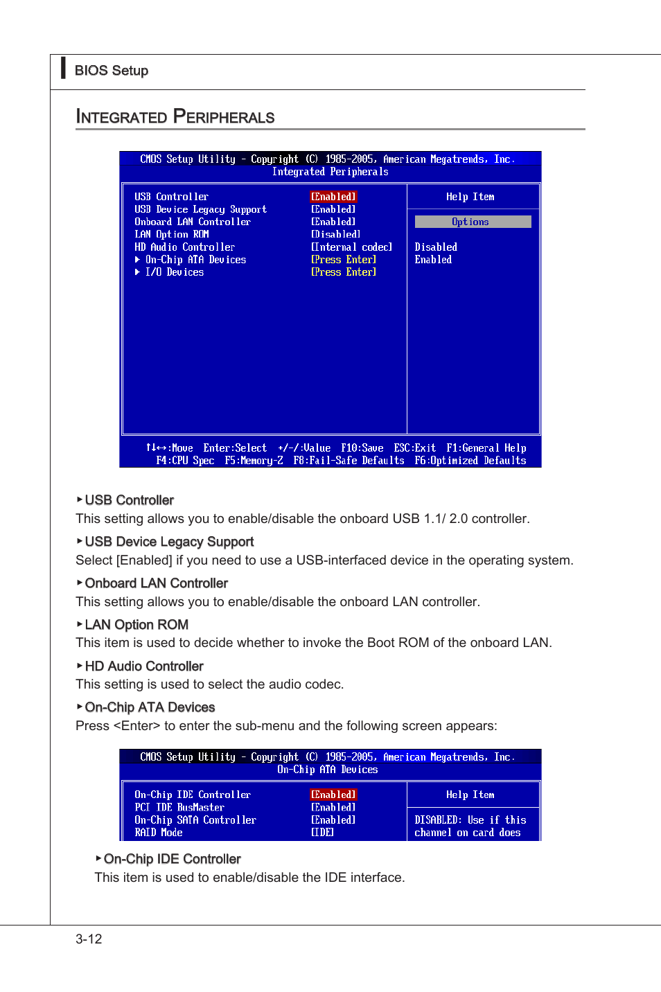 Integrated peripherals, Integrated perpherals -12 | MSI NF750-G55 User Manual | Page 52 / 116