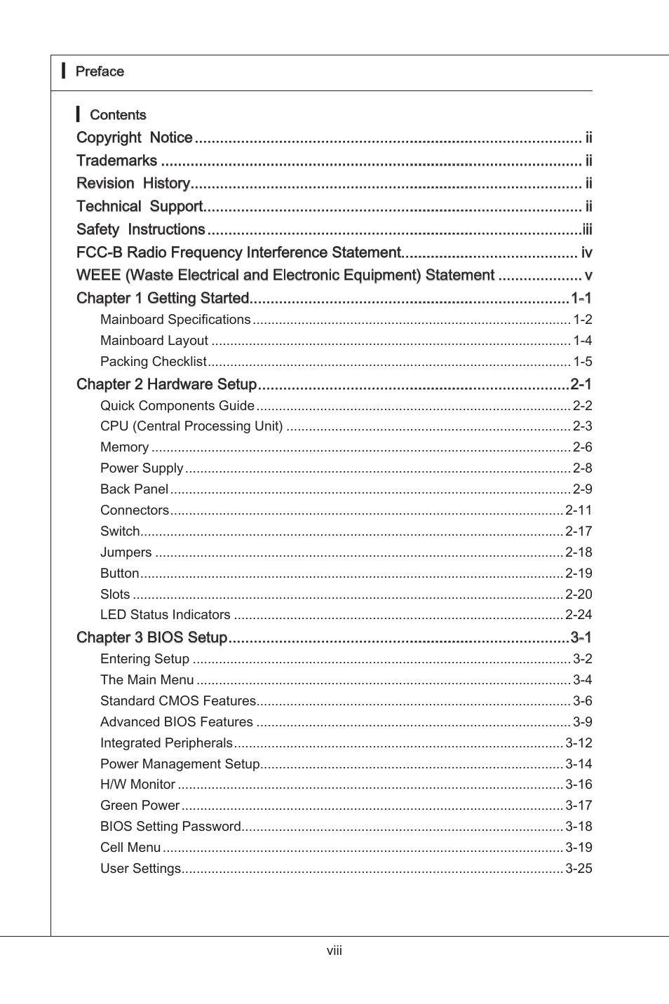 MSI NF750-G55 User Manual | Page 8 / 116