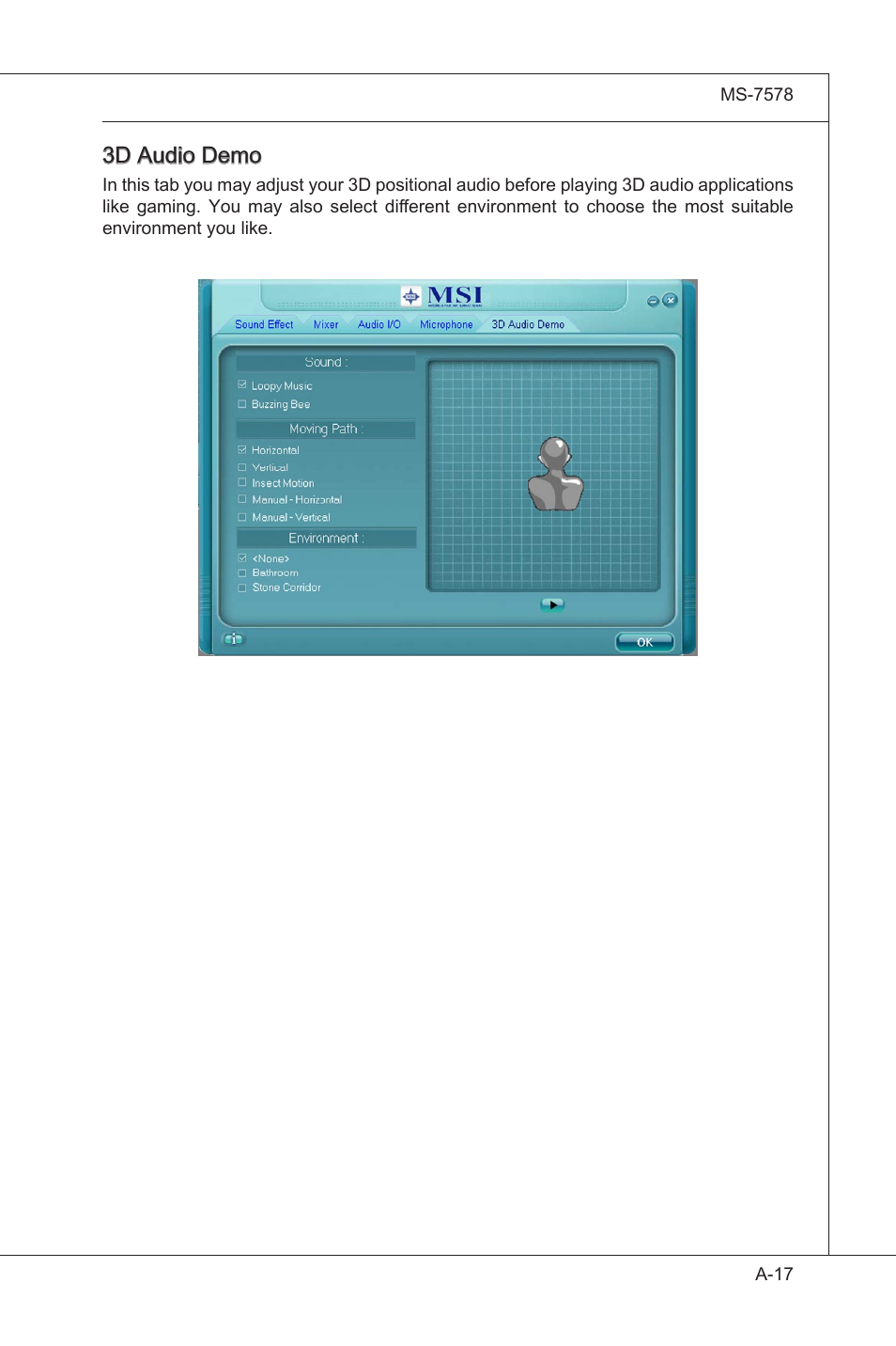 3d audo demo | MSI NF750-G55 User Manual | Page 85 / 116