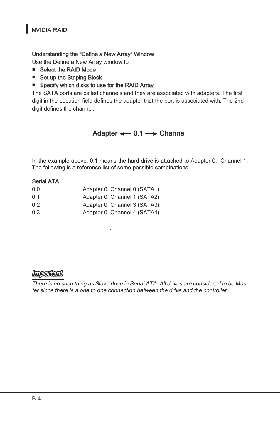 Adapter 0.1 channel, Important | MSI NF750-G55 User Manual | Page 94 / 116