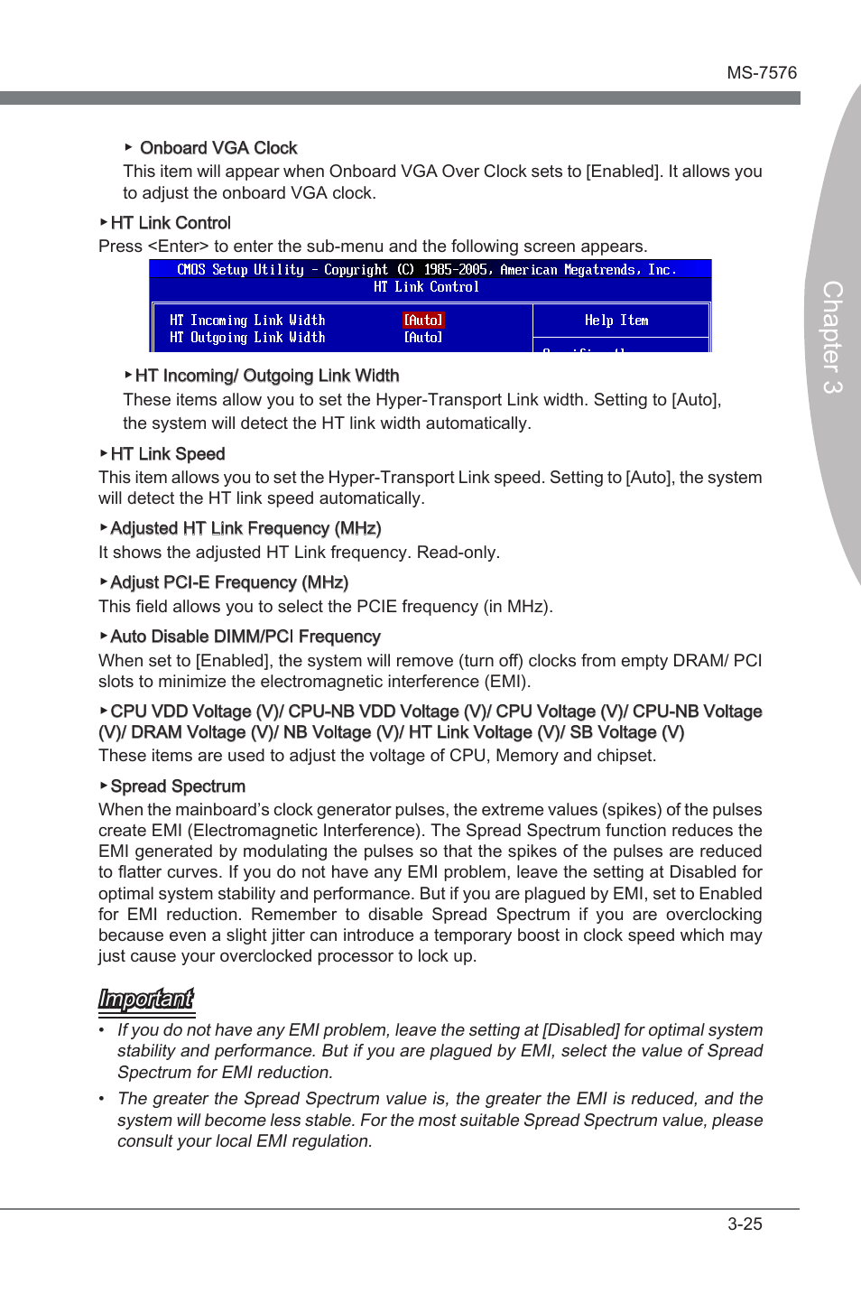 Chapter 3, Important | MSI 880G-E45 User Manual | Page 65 / 96