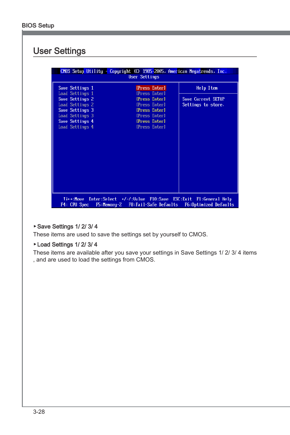 User settings -28, User settings | MSI 880G-E45 User Manual | Page 68 / 96