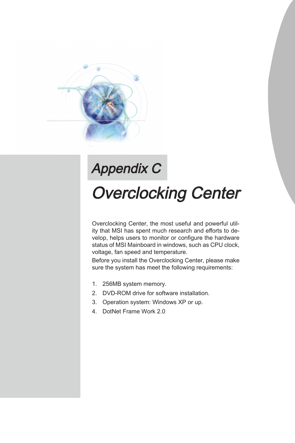 Overclocking center, Appendix c | MSI 880G-E45 User Manual | Page 89 / 96
