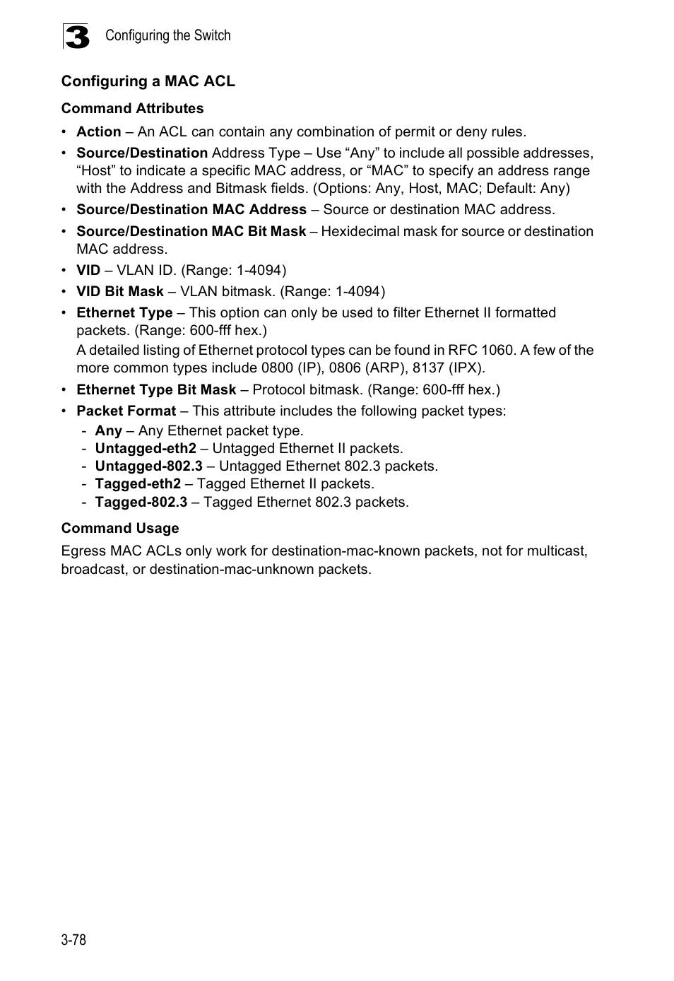 Configuring a mac acl | Accton Technology ES5508 User Manual | Page 118 / 446