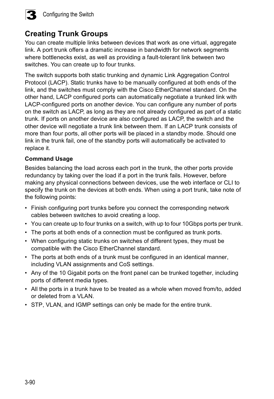 Creating trunk groups | Accton Technology ES5508 User Manual | Page 130 / 446
