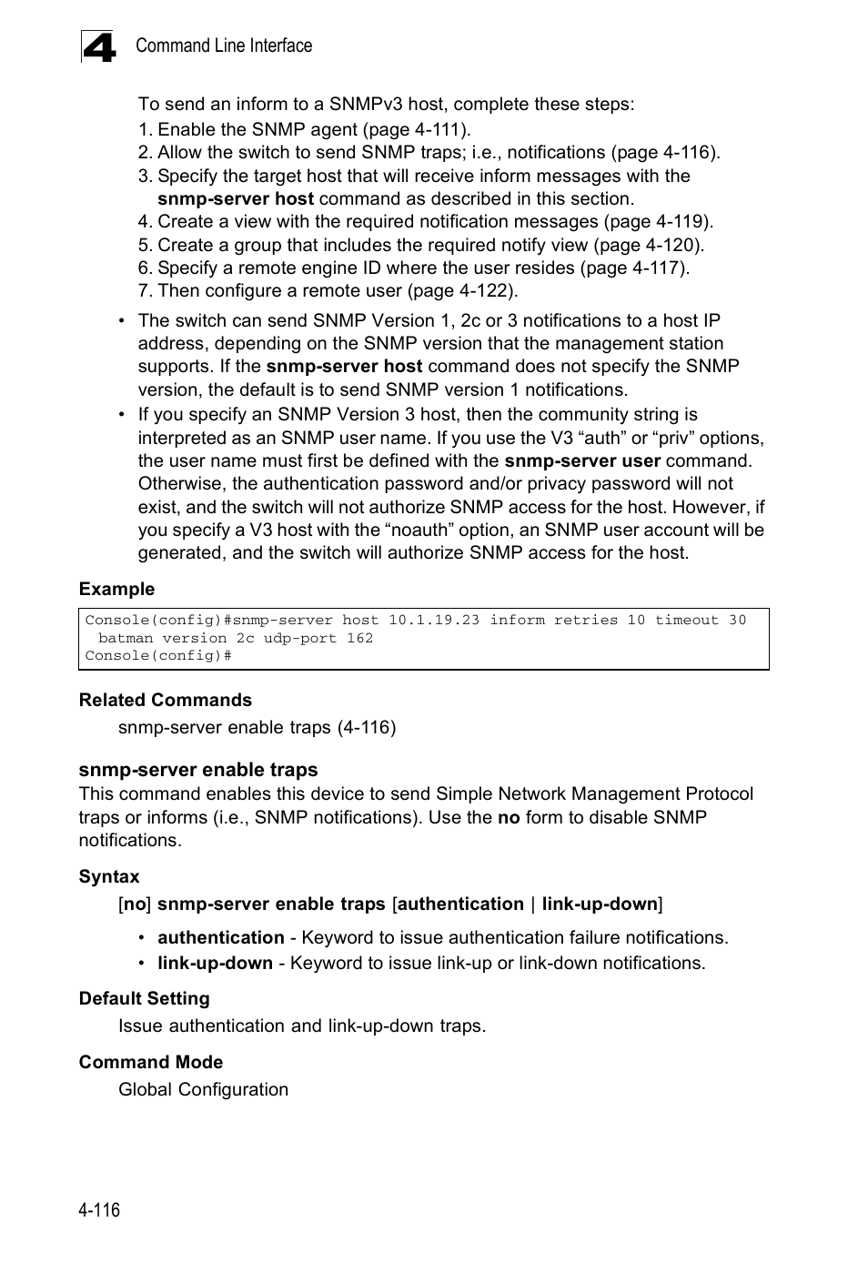 Snmp-server enable traps | Accton Technology ES5508 User Manual | Page 328 / 446