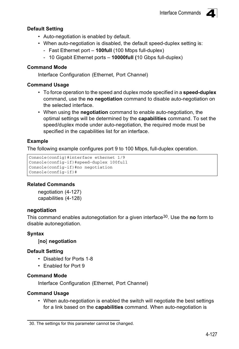 Negotiation, Negotiation 4-127 | Accton Technology ES5508 User Manual | Page 339 / 446