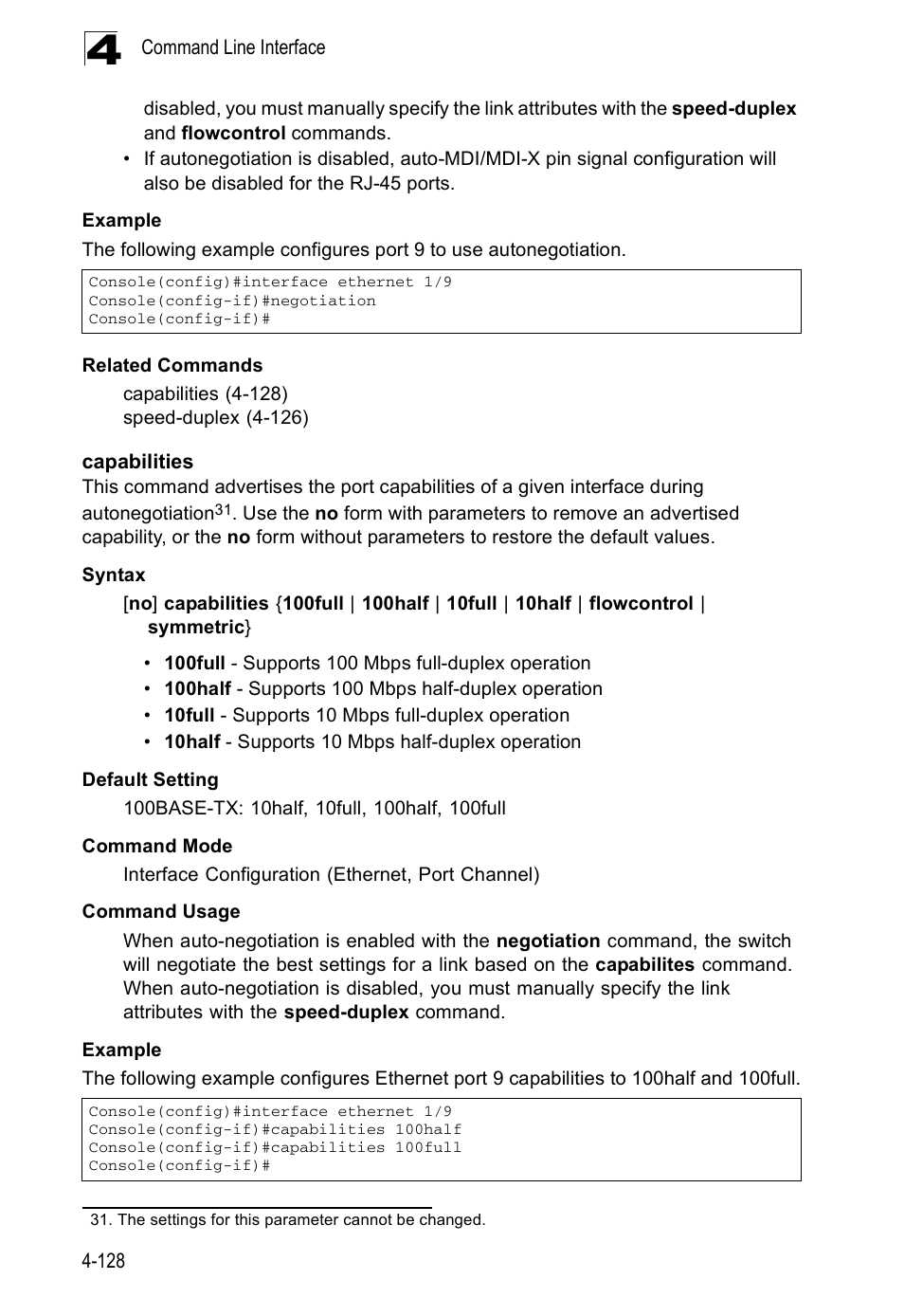 Capabilities, Capabilities 4-128 | Accton Technology ES5508 User Manual | Page 340 / 446