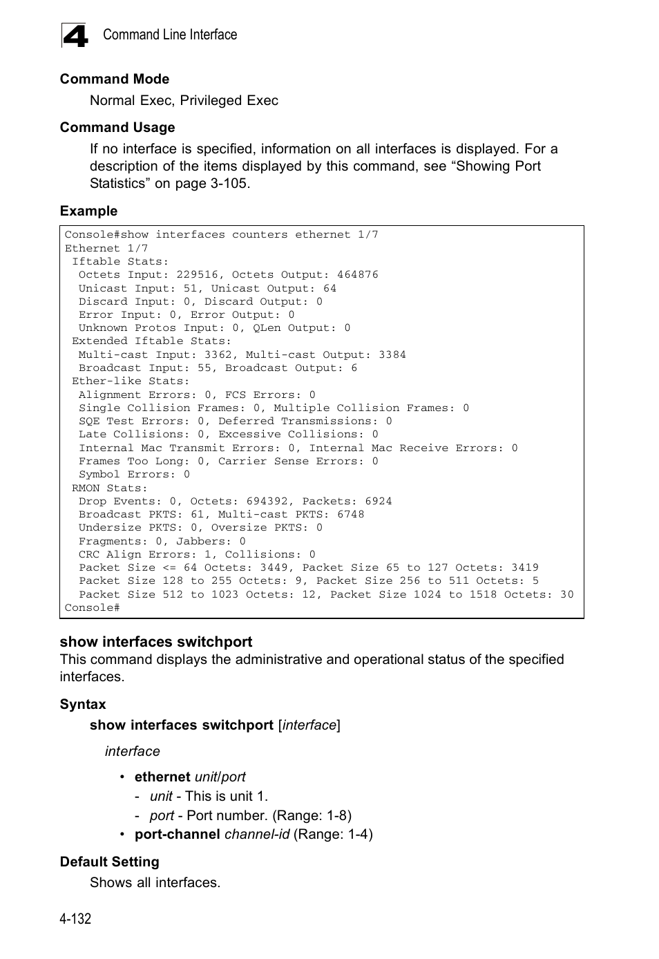 Show interfaces switchport | Accton Technology ES5508 User Manual | Page 344 / 446