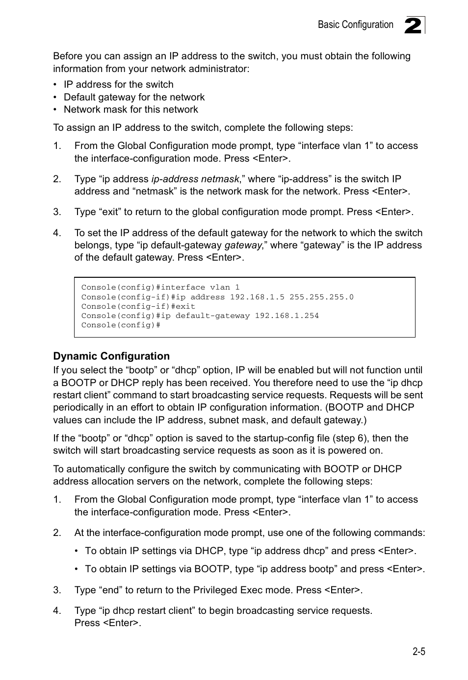 Dynamic configuration | Accton Technology ES5508 User Manual | Page 35 / 446