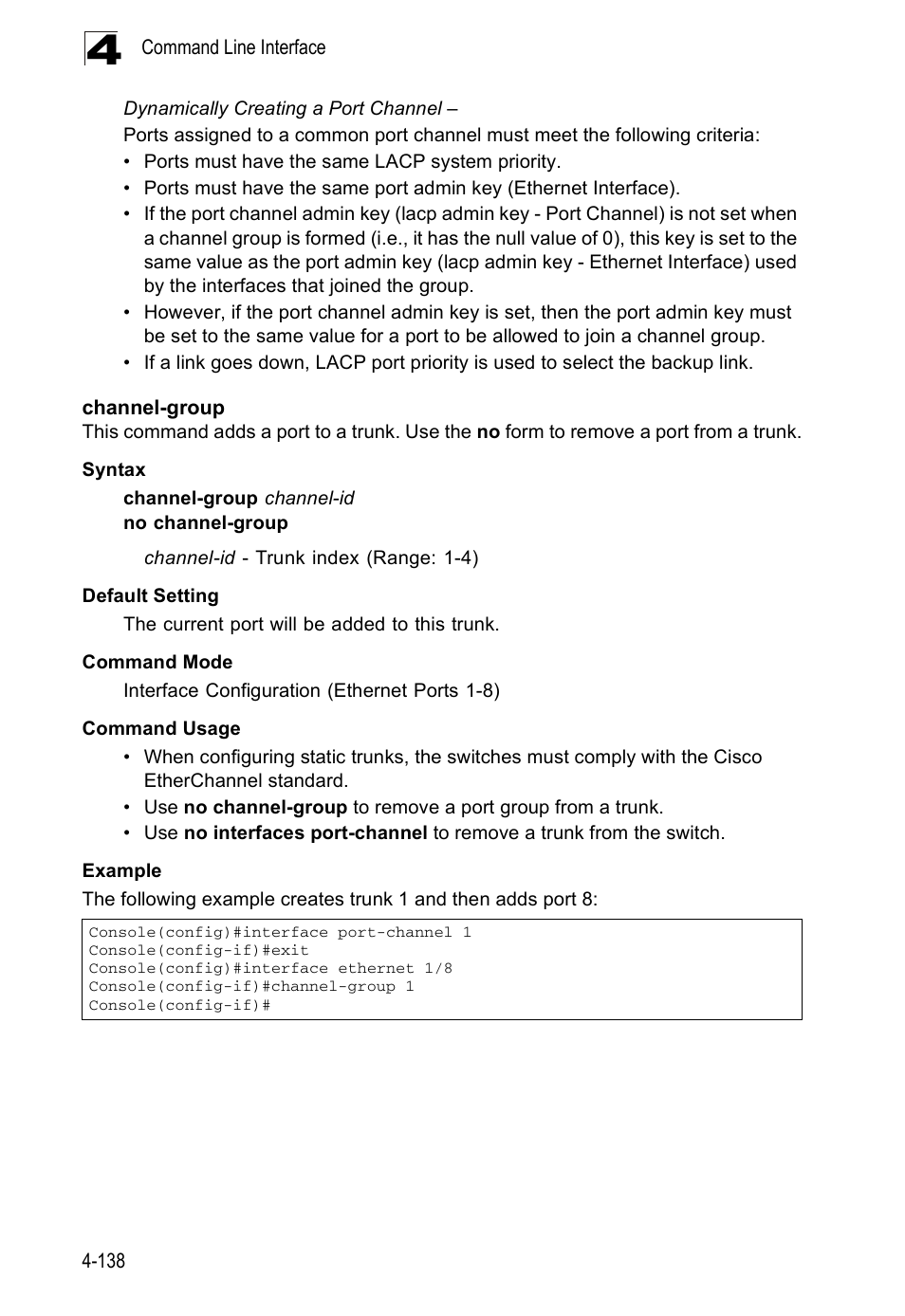 Channel-group | Accton Technology ES5508 User Manual | Page 350 / 446