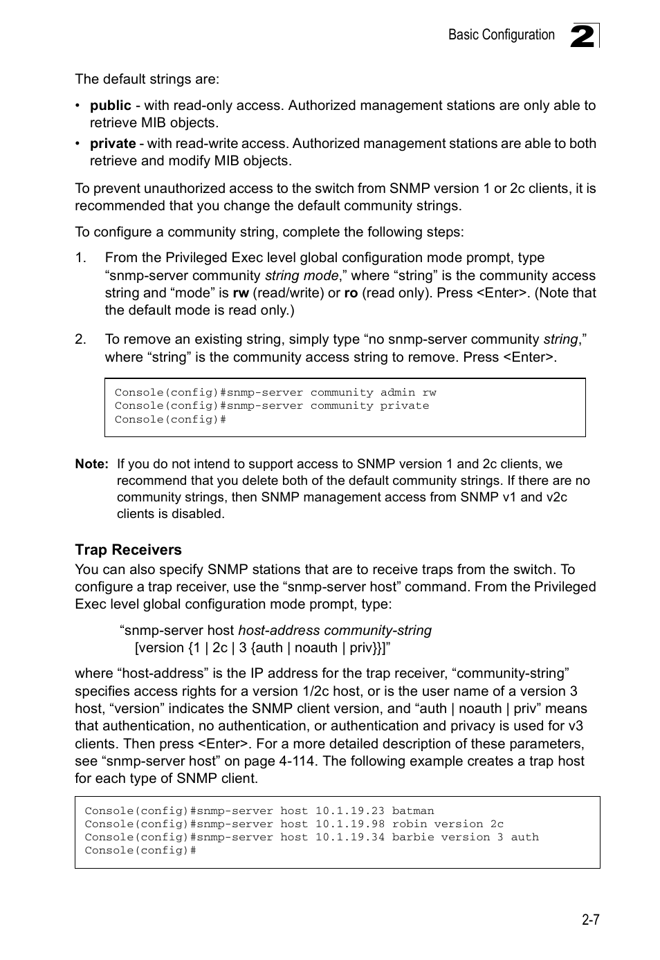 Trap receivers | Accton Technology ES5508 User Manual | Page 37 / 446