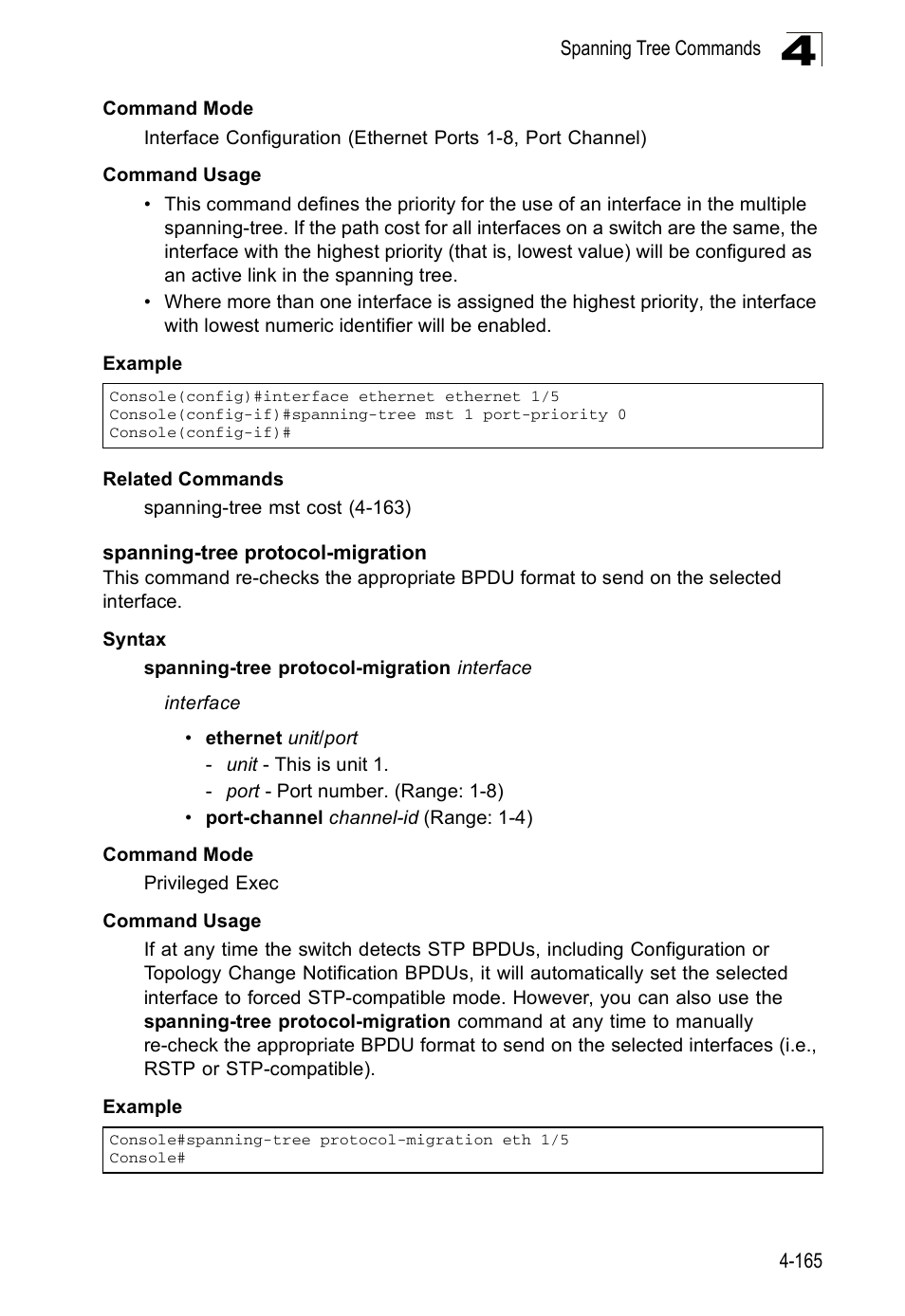 Spanning-tree protocol-migration | Accton Technology ES5508 User Manual | Page 377 / 446