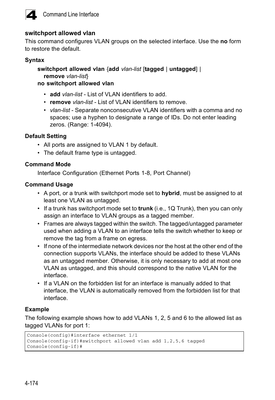 Switchport allowed vlan | Accton Technology ES5508 User Manual | Page 386 / 446