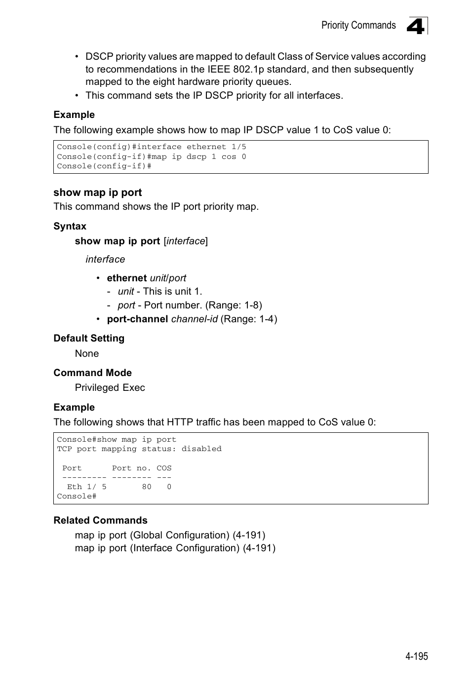 Show map ip port | Accton Technology ES5508 User Manual | Page 407 / 446