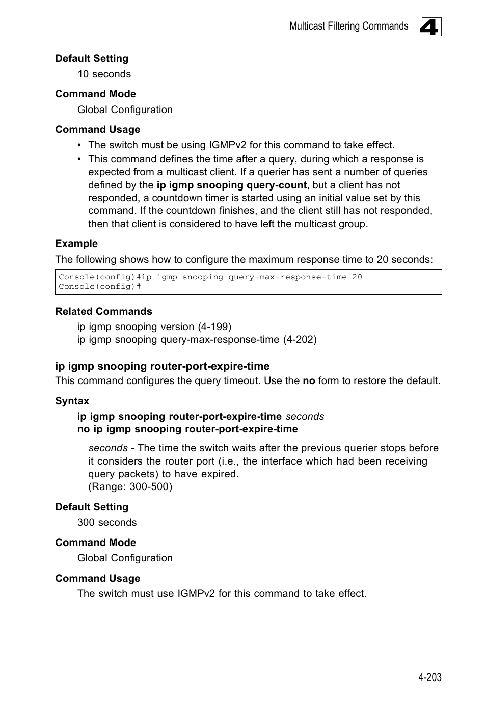 Ip igmp snooping router-port-expire-time | Accton Technology ES5508 User Manual | Page 415 / 446