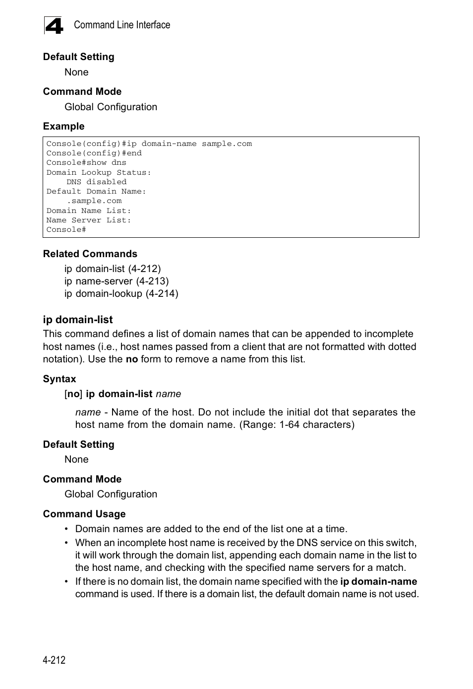 Ip domain-list | Accton Technology ES5508 User Manual | Page 424 / 446