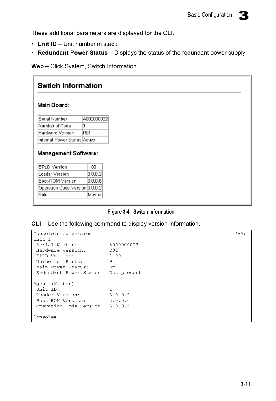 Figure 3-4, Switch information | Accton Technology ES5508 User Manual | Page 51 / 446