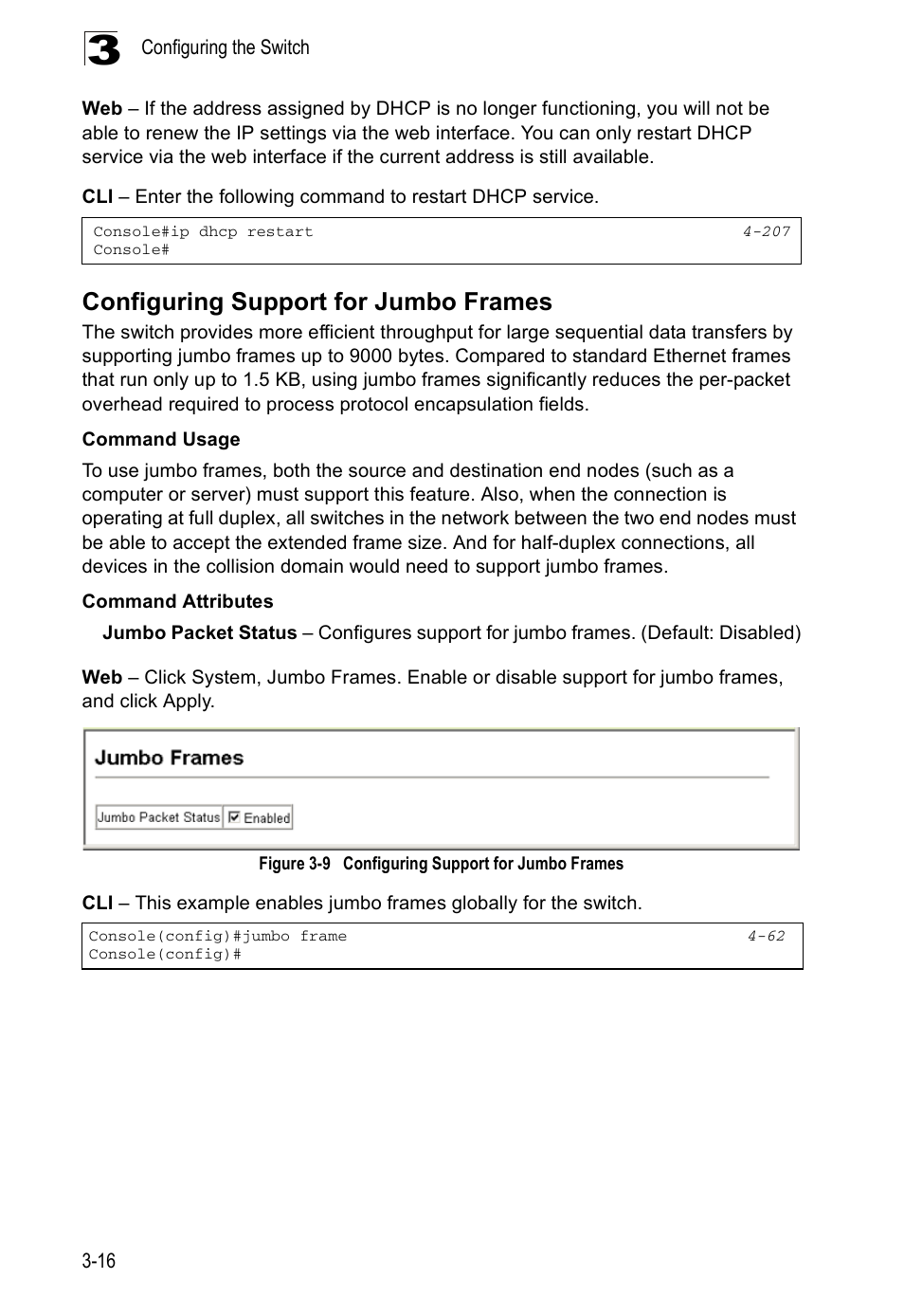 Configuring support for jumbo frames, Figure 3-9 | Accton Technology ES5508 User Manual | Page 56 / 446
