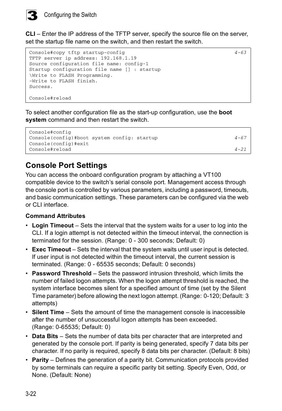 Console port settings | Accton Technology ES5508 User Manual | Page 62 / 446