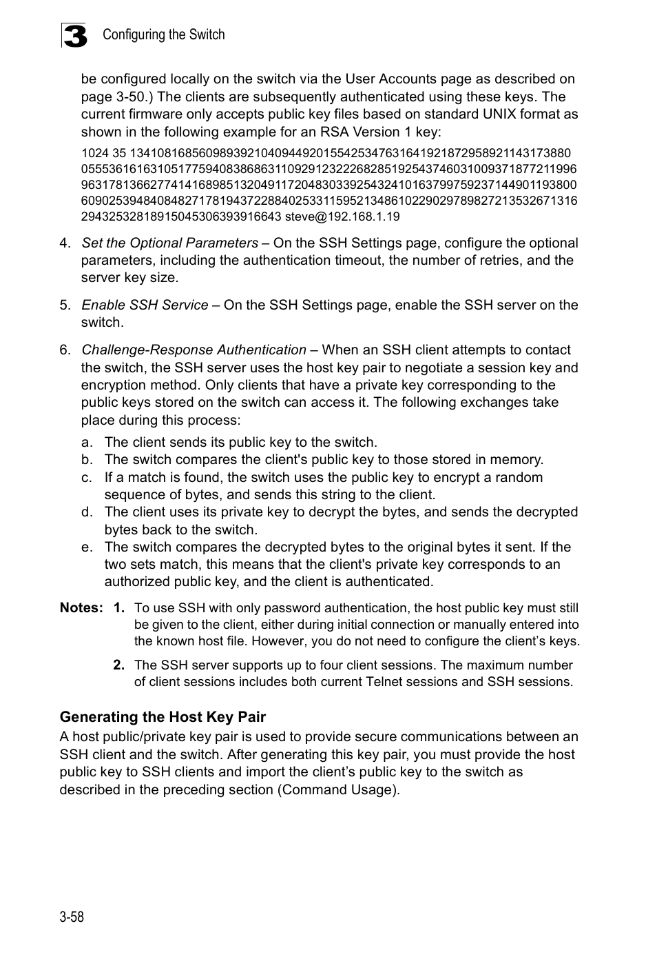 Generating the host key pair | Accton Technology ES5508 User Manual | Page 98 / 446