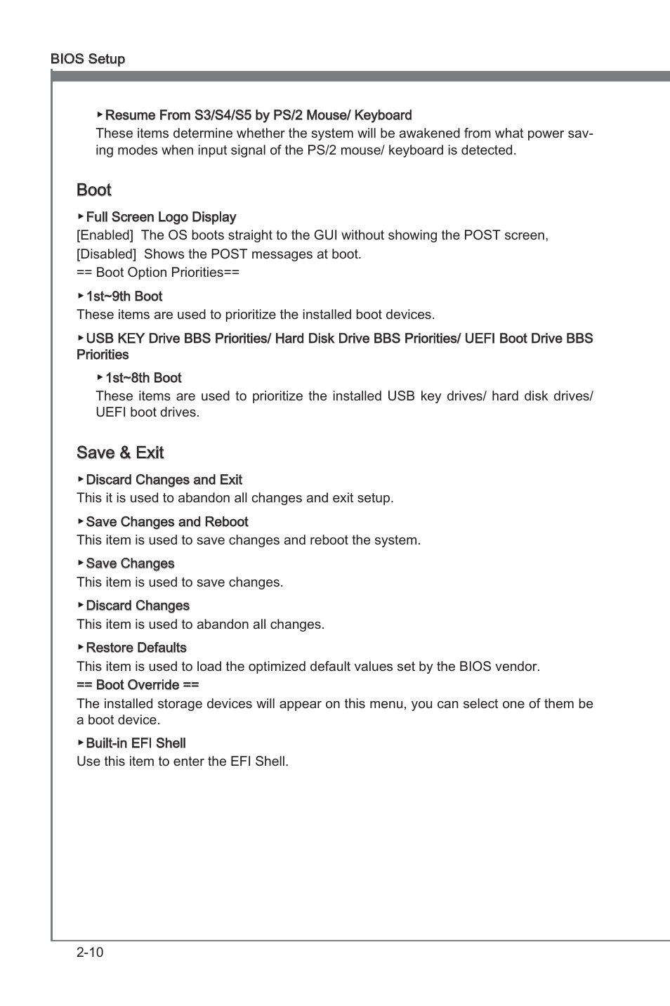 Boot, Save & ext | MSI Z77A-GD80 User Manual | Page 60 / 100
