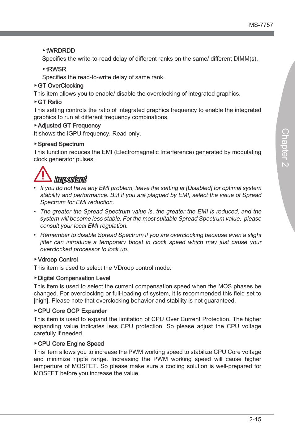 Chapter 2, Important | MSI Z77A-GD80 User Manual | Page 65 / 100