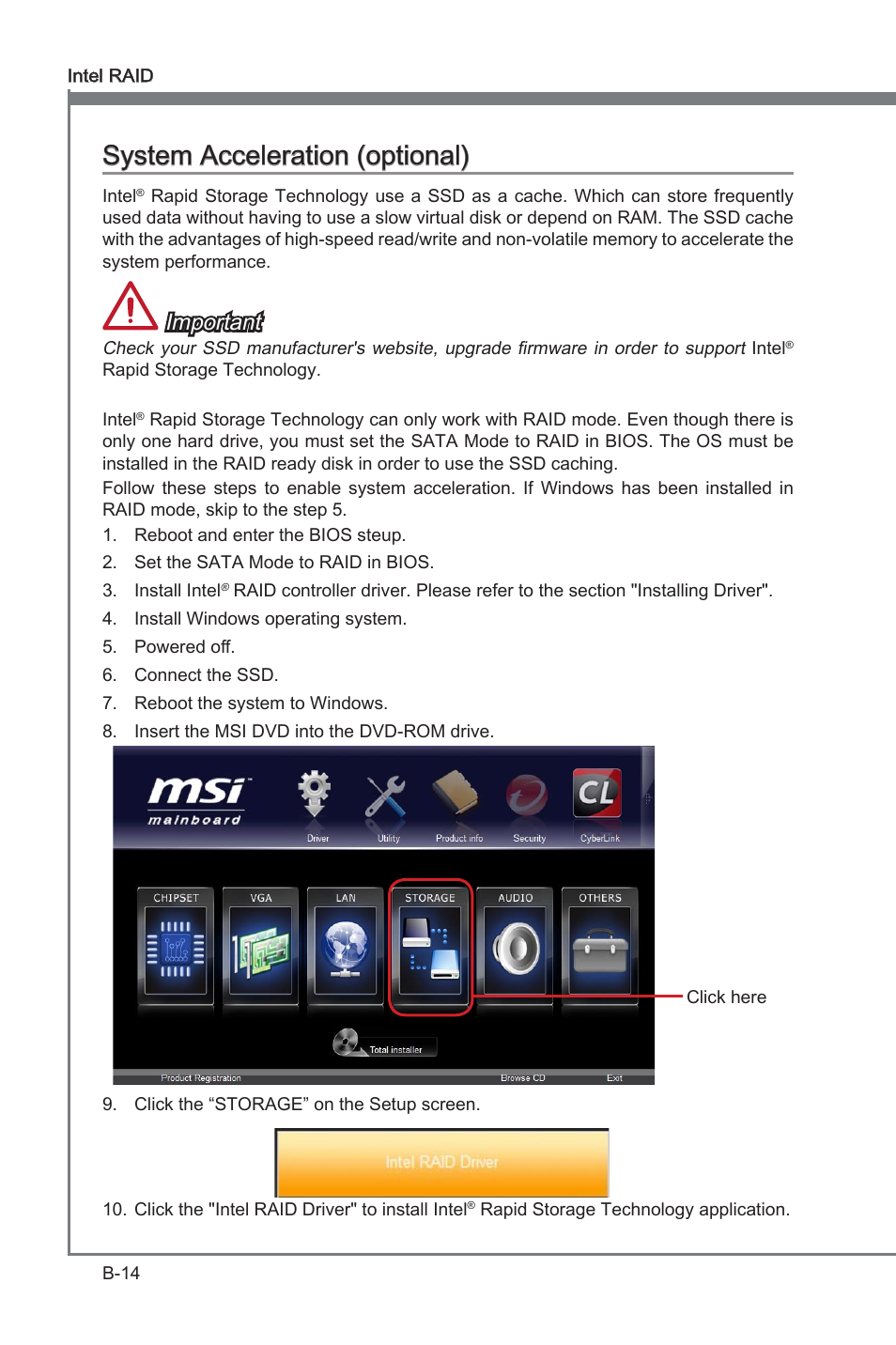 System acceleraton (optonal), Important | MSI Z77A-GD80 User Manual | Page 94 / 100