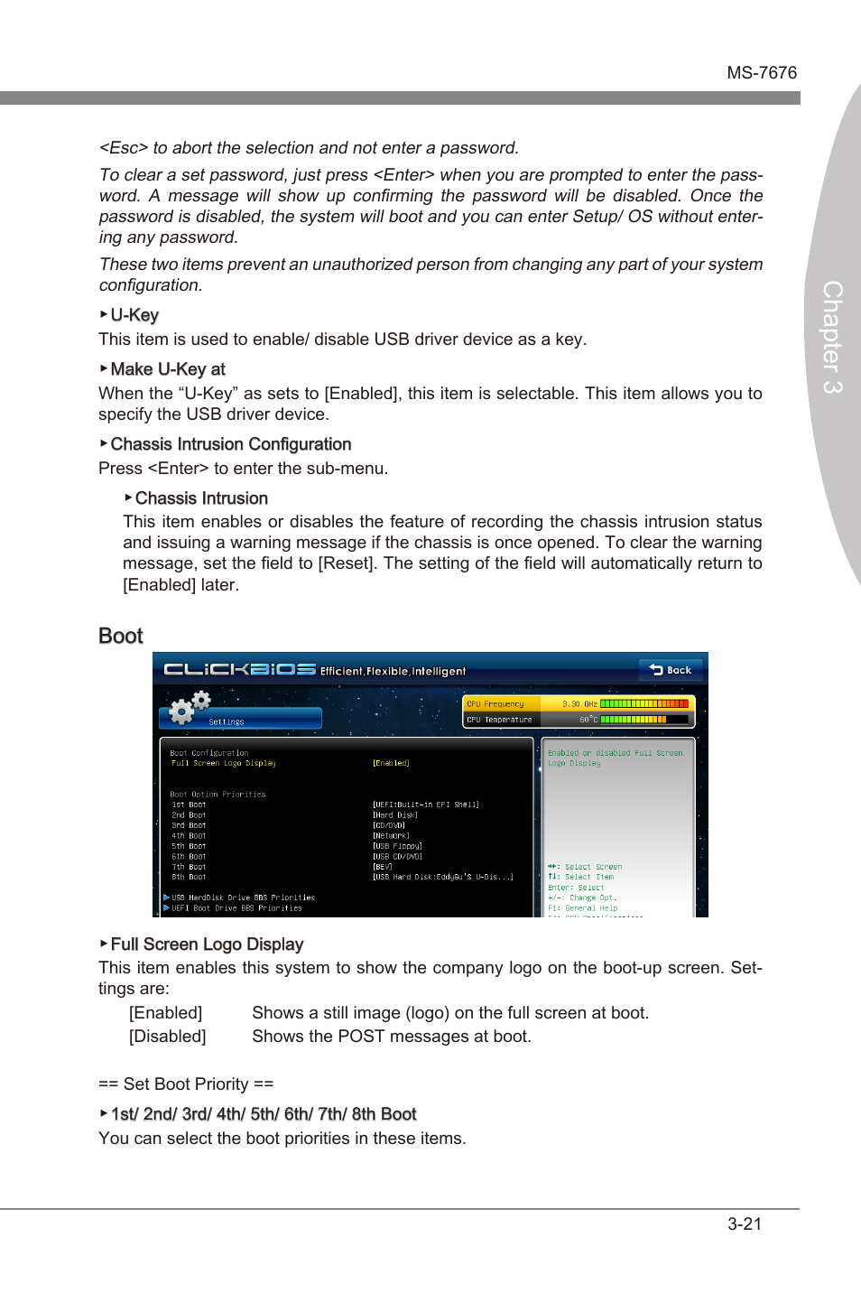 Chapter 3, Boot | MSI Z68MA-G45 (B3) Manual User Manual | Page 55 / 78